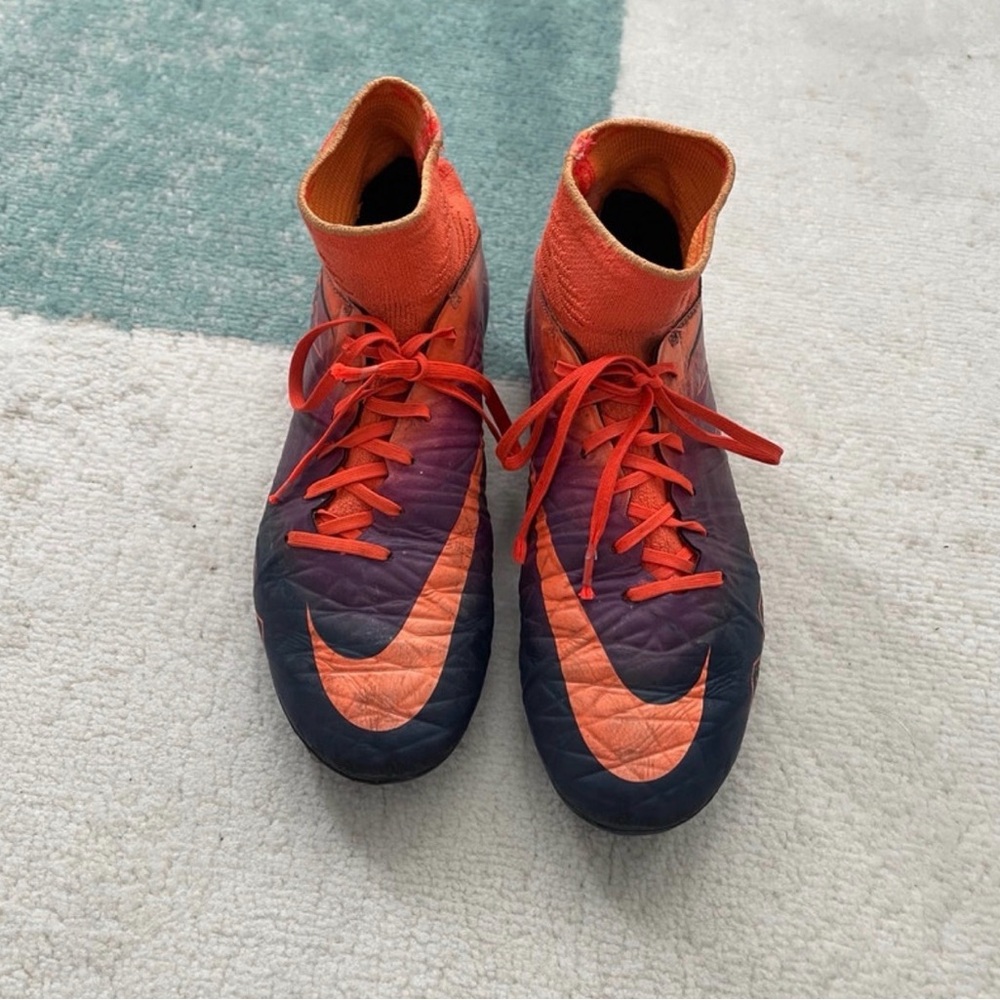Nike Vibrant Orange and Navy Cleats